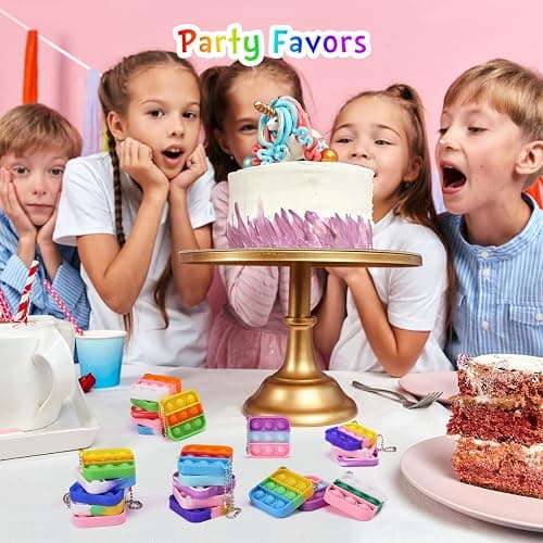 Kids Party Favors Fidget Toys Bulk 30 Pack Mini Pop Fidget Keychain Its Birthday Party Favors for Kids 4-8,8-12 Small Classroom Prizes It Back to School Gifts for Students from Teacher thumbnail 2