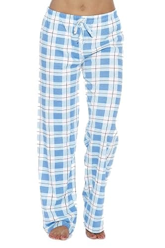 Just Love Women's 100% Cotton Plaid Pajama Pants, Jersey Knit Sleep and Lounge PJ Bottoms - Image 1