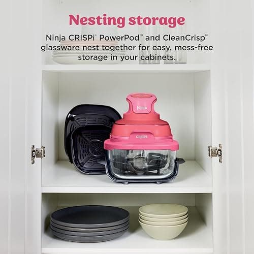 Ninja Crispi 4-in-1 Glass Air Fryer | 450°F | Non-Toxic | 4QT & 6-Cup Glass Containers w/Lids | Microwave, Freezer, Dishwasher Safe | Max Crisp, Air Fry, Bake, Recrisp | Cherry Crush | FN101DR thumbnail 16