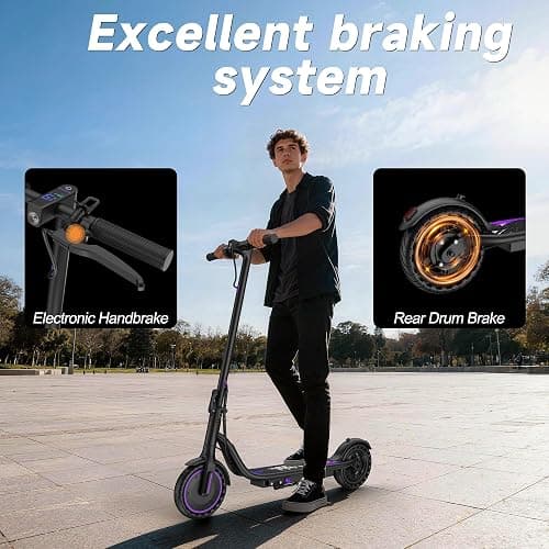 VOLPAM Electric Scooter with 8.5"/10" Solid Tire, 350W/500W Powerful Motor & 19/22 MPH Top Speed, 16-28 Miles Long Range, Folding E Scooter Choice thumbnail 7