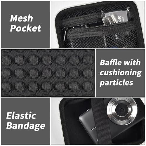 Grapsa Digital Camera Case for CAMKORY/for Kodak Pixpro/for VAHOIALD/for Sony DSCW800 830/ for Canon PowerShot 180 190. Vlogging Cameras Storage Holder for Accessories (Box Only)-Black thumbnail 3