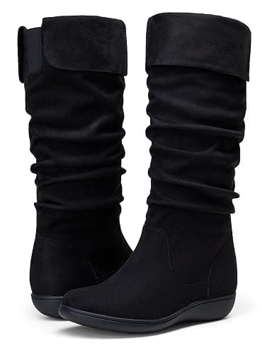 Vepose Women's 942 Knee High Boots Suede Slouch Flat Comfort Boots thumbnail 5