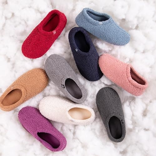 HomeTop Women's Fuzzy Curly Fur Memory Foam Loafer Slippers with Polar Fleece Lining thumbnail 6