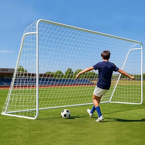 MOPHOTO Soccer Goal, 6X4/8x6/10x6.5/12x6/16x7/18.5x6.5/21x7/24x8ft Soccer Goals for Backyard, Full Size Soccer Goal for Teens & Adults Training - Image 1
