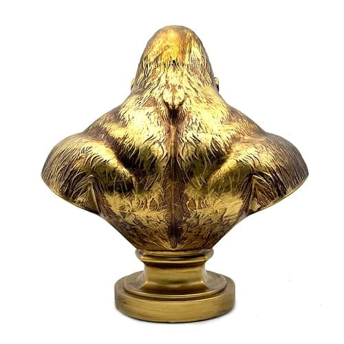 XINDAM Strong Gorilla Figurine Orangutan Animal Statue Decorative Home & Office Figurines Home Office Display Craft Living Room Decor Ornaments for Tabletop Vintage Gold thumbnail 6