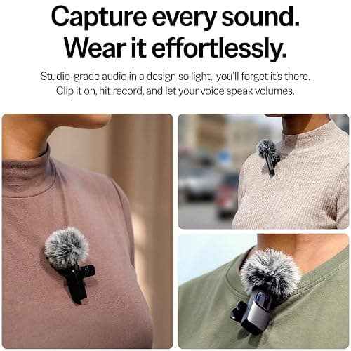 Mini Mic Pro (Latest Model) – #1 Microphone for iPhone & Android, Wireless Mini Microphone, ClearVoice™, Noise Cancelling, Lavalier Mic for TikTok, YouTube & Interviews (iPhone 15+) thumbnail 2