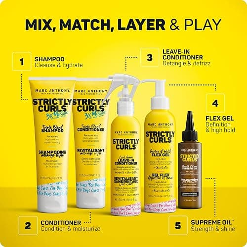 Marc Anthony Hair Styling Gel for Curly Hair, Strictly Curls - Long Lasting Strong Hold Curl Defining Hair Gel for Medium & Coarse Curls - Added Shine & No Flaking - Hair Products Reduces Frizz thumbnail 7