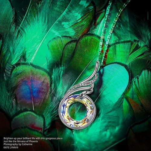 Kate Lynn "Rise From the Ashes Phoenix Necklace Made with Crystals from Austria, 18"+2" Necklace, Packaged with Jewelry Box, Birthday Gift for Women, Symbol of Luck and Renewal thumbnail 3