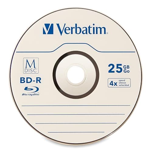 Verbatim M DISC BD-R 25GB 4X with Branded Surface Blank Blu-Ray Recordable Media – 25pk Spindle,Blue thumbnail 2