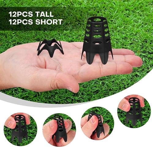 Rolitwils Golf Simulator tees, 24Pcs Plastic Golf Mat Tees for Home, Outdoor or Indoor Golf Tees for Training, Practice Golf tees for Winter Turf and Driving Range, Pack of 12 Tall & 12 Small thumbnail 2
