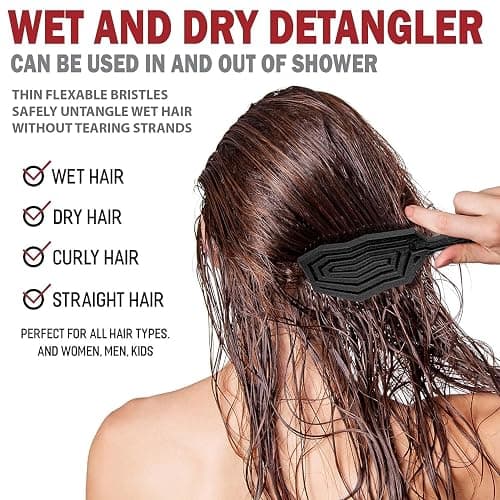 Fiora Naturals Hair Detangling Brush -100% Bio-Friendly Detangler Hair Brush w/Ultra-soft Bristles- Glide Through Tangles with Ease - For Curly, Fine, Women, Men, Kids, Toddlers, Wet and Dry Hair thumbnail 2
