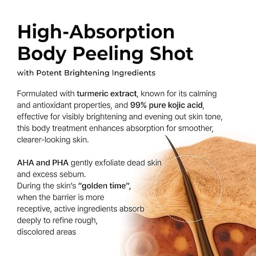 Dr.Melaxin Body Keratin Care Kojic Acid Turmeric Spray Gently Exfoliating Peeling Solution Korean Skincare All Skin Types 200ml thumbnail 7