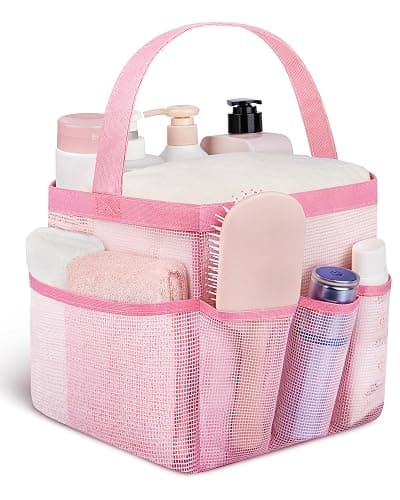 Attmu Mesh Shower Caddy Portable for College Dorm Room Essentials with 8 Pockets, Hanging Shower Caddy Dorm Basket, Quick Dry Bag for Bathroom - Image 1