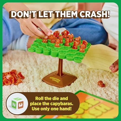 Creature Crash by Relatable, The Capybara Balancing Game, Family Game Night, Great Stocking Stuffer for Kids, Includes 49 Capybaras, 1 Balancing Board, 1 Pillar Base, & Die thumbnail 4