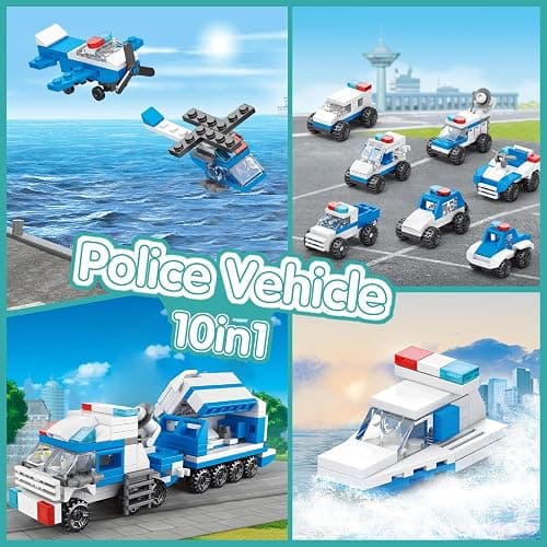 Sawaruita 30Pack Mini Cars Building Blocks Party Favors for Kids - Small Fire Truck,City Police Car,Construction Vehicle for Birthday Goodies Bag Filling, Classroom Prizes for Boys 6-12 thumbnail 4