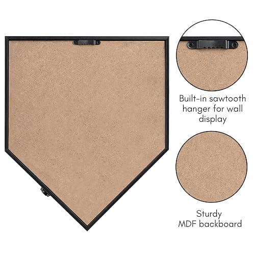 Americanflat 12.9x15.5 Baseball Display Case Holds Up to 12 Baseballs or Champion Rings - All-Star Collection - Wall Mounted Home Plate Baseball Display Case with Polished Plexiglass - Black thumbnail 8