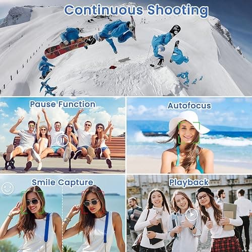 4K Digital Camera for Photography, 64MP Vlogging Camera for YouTube with 3" 180°Flip Screen, 18X Digital Zoom HD Autofocus Compact Camera with WiFi,Flash,32GB TF Card & 2 Batteries(Black) thumbnail 6