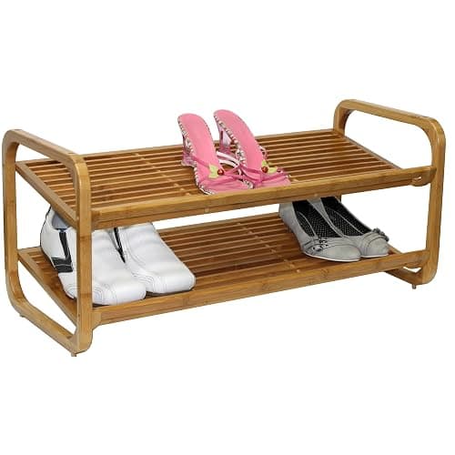Oceanstar 2-Tier Bamboo Shoe Rack, Natural - Image 1