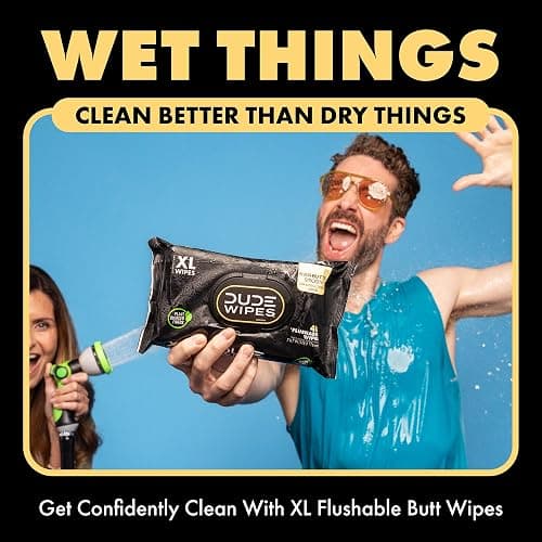 DUDE Wipes Shea BUTTer Flushable Wipes - Extra-Large Adult Wet Wipes - 6 Pack (288 Count) - Infused with Coconut Oil, Vitamin E, and Aloe - Septic and Sewer Safe thumbnail 6