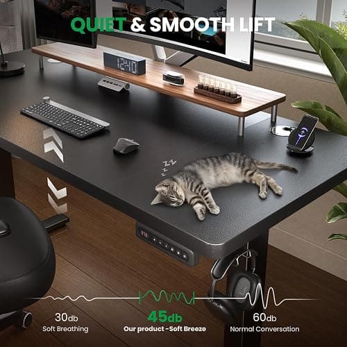 SIAGO Electric Standing Desk Adjustable - 48 x 24 Inch Sit Stand up Desk with Cable Management - 3 Memory Preset Adjustable Height Table thumbnail 6