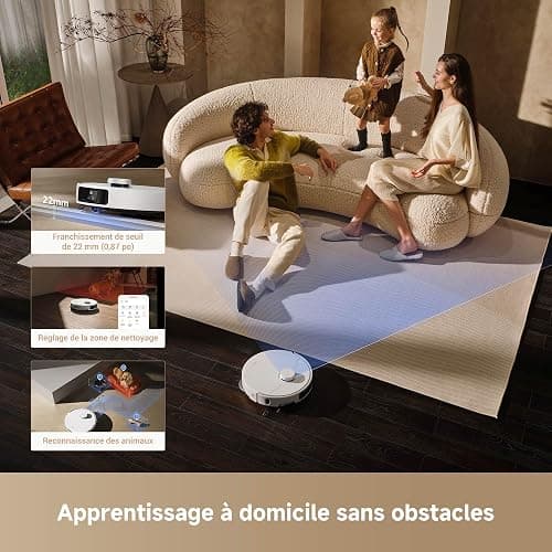 MOVA P50 Pro Ultra Robot aspirateur avec lingette adaptative, puissance d'aspiration de 19 000 Pa avec brosse anti-enchevêtrement, nettoyage automatique de la lingette et de la plaque de lavage à 75°C thumbnail 8