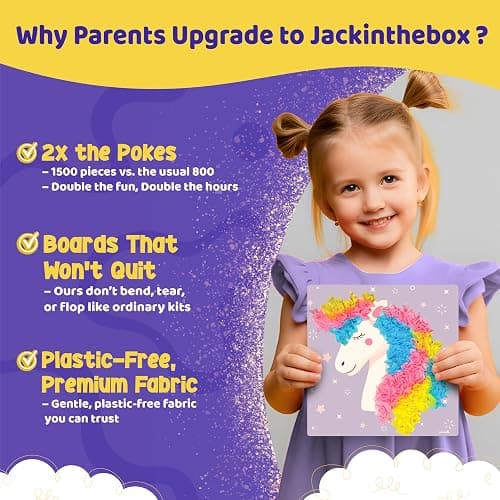 jackinthebox Poke Poke Art – Magical Theme, Mess-Free Fabric Art and Craft, Flower Pressing Kits, Gift for Kids, Girl Gifts, DIY Activity Boy Gift, Toys for Girls and Boys Ages 4 5 6 7 8 thumbnail 4