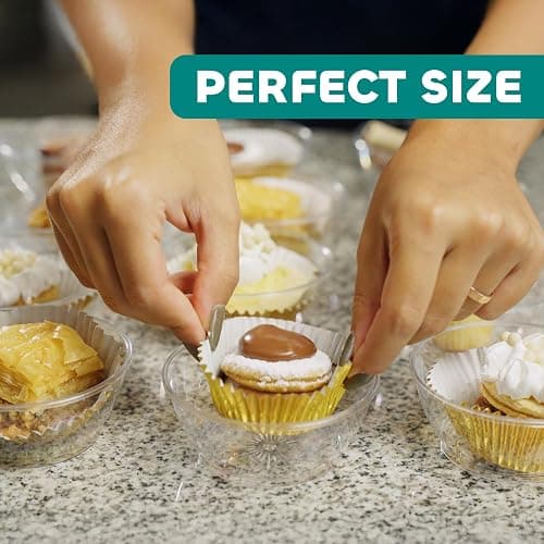 JoyServe Clear Mini Plastic Bowls - (Bulk 100 Pack) 6 Oz Disposable Premium Hard Plastic Dessert Bowls for Serving, Weddings, Catering, Parties, Salsa, Home or Event Party Supplies thumbnail 7
