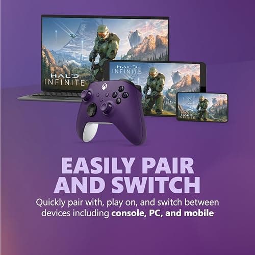 Xbox Core Wireless Gaming Controller – Astral Purple Series X|S, One, Windows PC, Android, and iOS thumbnail 5