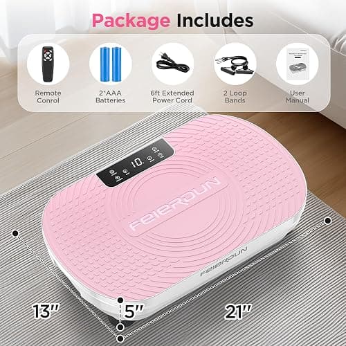 FEIERDUN Vibration Plate Exercise Machine, Vibration Plate for Lymphatic Drainage, Vibrating with Wider Plate,Vibration Platform with LED Screen for Weight Loss,150/180Kg Capacity thumbnail 7