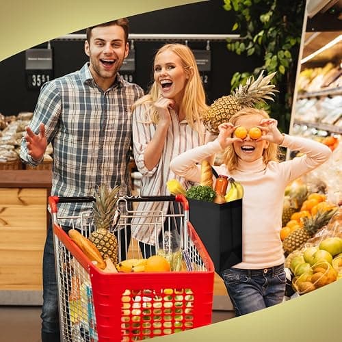 Reginary 100 PCS Reusable Totes Bags - Non Woven Grocery Handle Bags for Shop Events & Retail Store(Multicolor) thumbnail 2