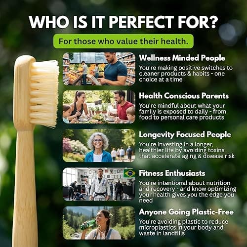 PRIMALS Boar Bristle & Bamboo Toothbrush (4-Pack) - Premium Boar Bristles - Fully Biodegradable - Plastic & Nylon Free - Quick Dry Design thumbnail 7