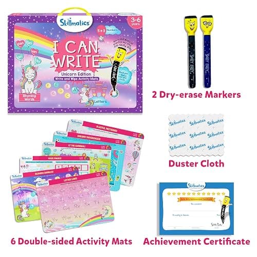 Skillmatics I Can Write Unicorns - Reusable Preschool Learning Activities, Educational Toy and Game, Back to School Supplies, Gifts for Students, Kids, Toddlers Ages 3, 4, 5, 6 thumbnail 2