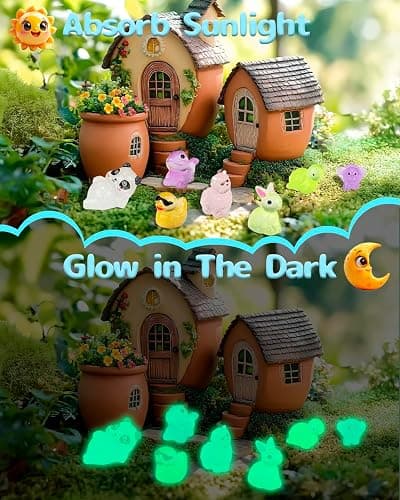 Piemow 160 Pcs Mini Resin Animals Kit - Luminous Tiny Resin Animals Figurines Accessories Gifts for Aquarium Fairy Garden Bonsai Decor thumbnail 3