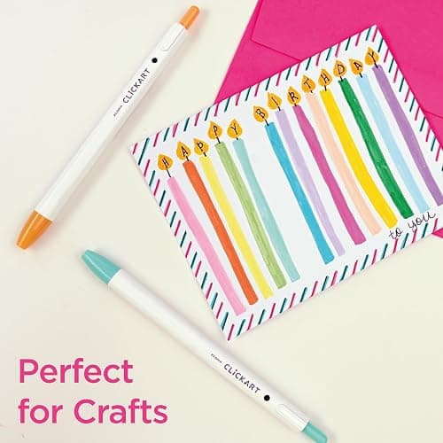 Zebra Pen CLiCKART Retractable Felt Tip Pen, Assorted Light Ink Colors, 0.6mm Fine Point, Moisture Absorbing to Prevent Drying Out, No Bleed, Ideal for Journaling, Drawing and Writing, 12-Pack (69712) thumbnail 7