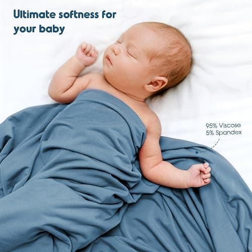 GRSSDER 3 Pack Newborn Swaddle Blanket, Ultra Soft Stretchy Jersey Knit Extra Large Size 33 x 44 Receiving Blankets for Easy Swaddling Baby Snug and Cozy, Comfortable and Lightweight for All Seasons thumbnail 5
