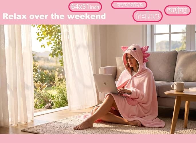 LABULA Wearable Blanket Hoodie for Women Men Cozy Flannel Blanket thumbnail 2