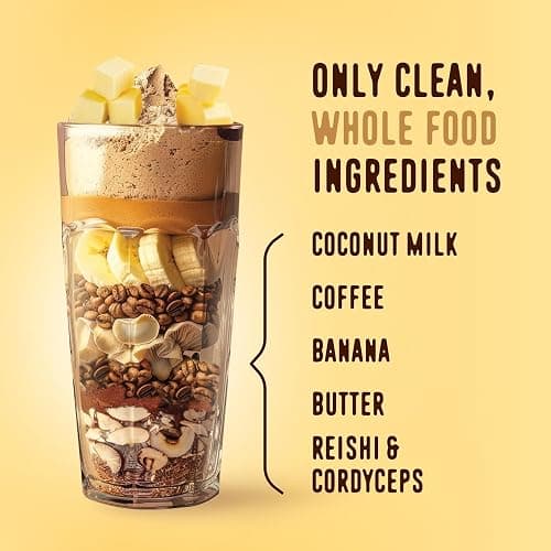 FlavCity All in One Protein Shake Powder, Butter Coffee - 55mg Caffeine + Collagen Peptides, Reishi & Cordyceps - Focus, Skin, Hair & Joint Support - 100% Grass Fed Whey, 20 Servings thumbnail 4