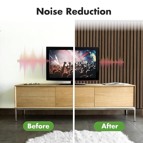 Art3d 4-Pack 12" x 24" Soundproof Wood Slat Panels, 8 sq.ft Acoustic Wall Panels, 3D Wall Panels with Wood Slat Design, Decorative Wood Wall Panel for Accent Walls-Deep Walnut thumbnail 7