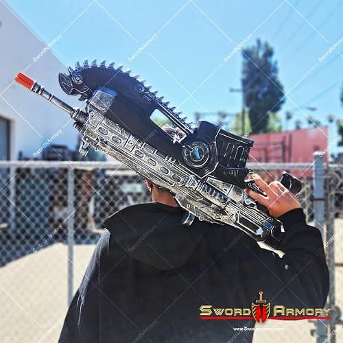 Munetoshi 35" Foam War Rifle Gears Chainsaw Machine Sci-fi Video Game Replica Anime Costume Cosplay Prop thumbnail 6
