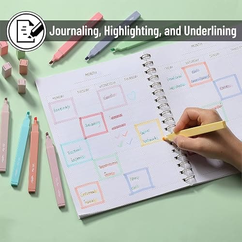 Mr. Pen- Aesthetic Cute Pastel Highlighters Set, 8 pcs, Chisel Tip, Candy Colors, No Bleed Bible Assorted Colors thumbnail 7