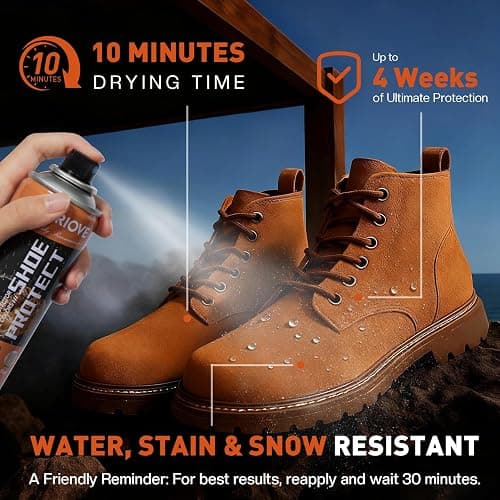 Protect Shoe Protector Spray - Rain & Stain Water Repellent - Waterproofing Spray for Leather Suede Hats 6.76 OZ thumbnail 2