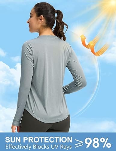 Women's UPF 50+ Sun Shirt Long Sleeve UV Shirts Rash Guard Lightweight Quick Dry Workout Hiking Tops for Women thumbnail 3