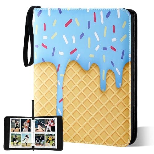 Jaloro Ice Cream Drip Baseball Card Binder Trading Card Binder Portable Collector Cardholder Baseball Album Case for Boys Sports Game Supplies(Ice Cream,Blue,440 Pocket) - Image 1
