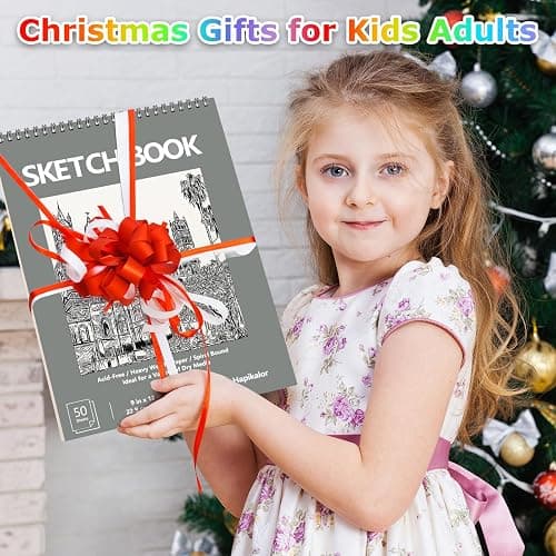 Hapikalor 9"x12" Sketch Book, 2-Pack 50 Sheets Spiral Bound Art Sketchbook | Acid Free Artist Drawing Book Paper, Art Supplies for Kids, Sketch Paper for Drawing Coloring Sketching, Green thumbnail 4