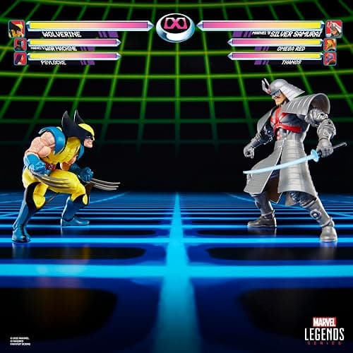 Marvel Legends Series Gamerverse Wolverine vs Marvel's Silver Samurai, Retro Video Game -Inspired Collectible 6-Inch Action Figures thumbnail 5