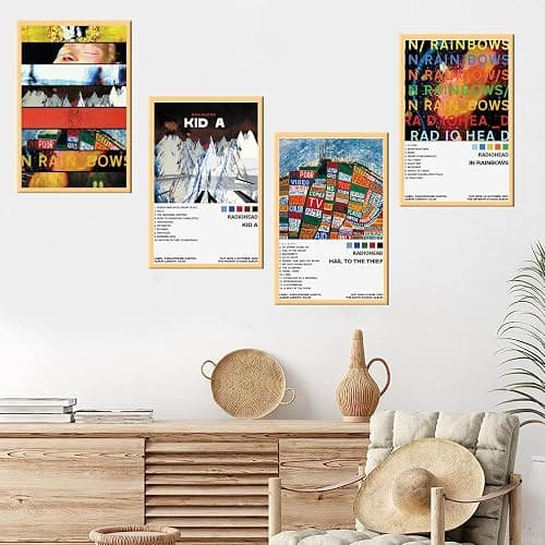UJBVCX 9PCS Radiohead Album Cover, Music Poster, Ästhetische Leinwand-Wandkunst, Schlafzimmer-Dekor Posters, für Teenager Schlafzimmer Raumdekoration Ungerahmt thumbnail 7