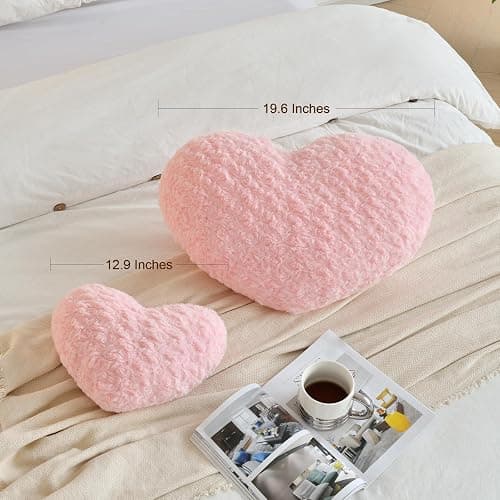 ZCNYCLAM Heart Pillow, Soft Heart Shaped Pillow with Room Decorative Throw Pillows for Bed Couch Chair Sofa, Heart Shaped Cute Throw Pillow Cushion for Bedroom Living Room (Orange, Mini 12.9" x 9.8") thumbnail 2