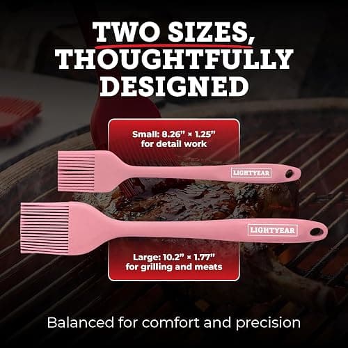 Lightyear Silicone Basting Brush for Cooking – Pastry Brush Set | Silicone basting brush for grilling, BBQ and baking – baster brush, silicone pastry brush, sauce brush, dishwasher safe thumbnail 5