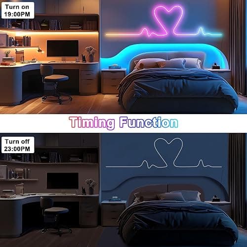 Cozylady RGB Neon LED Rope Lights, Waterproof Bluetooth APP Remote Control Music Sync Strip Lights, 24V Flexible DIY Silicone Light for Bedroom Home Indoor Outdoor Decor (15M/50Ft) thumbnail 6