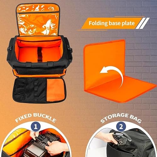 TORIBIO RC Car Bag for 1/14, 1/16 and 1/18 Car, Storage Bag for RC Cars with Bottom Clapboard for Support, Multipocket Protective RC Carry Case Tools Accessories, 15.4"x11.5"x7.4" thumbnail 4